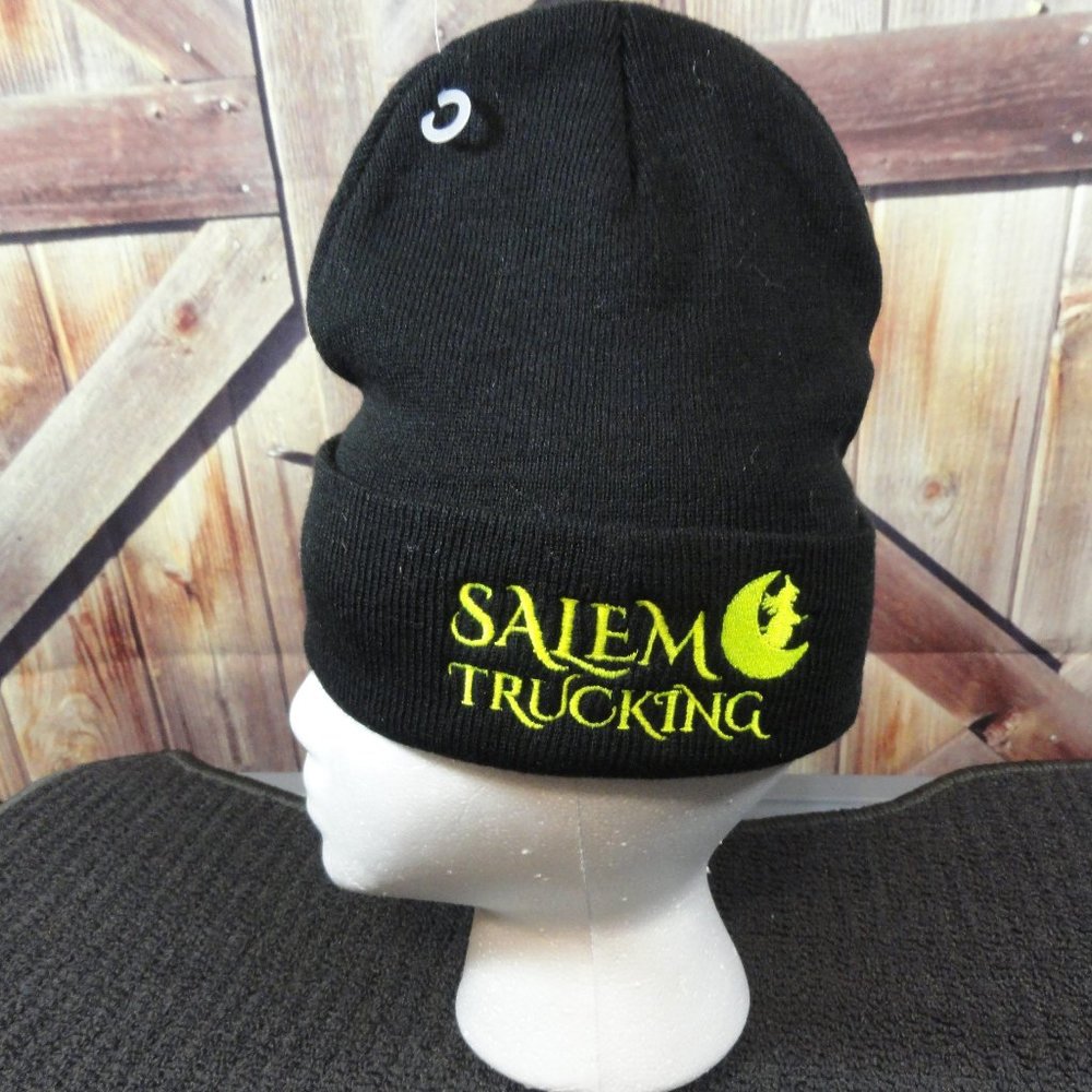 Witch & Moon Salem Trucking Embroidered Knit hat. Neon green, NWOT~